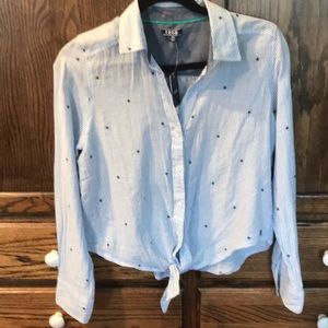 Izod Weekend Shirt Sz S NWT Cotton Blue Stripe